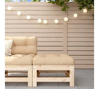 The Living Store Tabouret de jardin avec coussin Pin massif