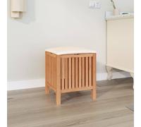 The Living Store tabouret de salle de bain 40,5x40x52 cm bois massif noyer