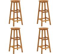 The Living Store Tabourets de bar 4 pcs. Bois massif d'acacia