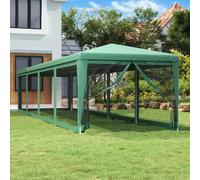 The Living Store Tente de réception avec 10 parois latérales en maille Vert 3x12 m HDPE