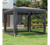 The Living Store Tente de réception avec 4 parois latérales en maille Anthracite 3x3 m HDPE