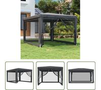 The Living Store Tente de réception avec 4 parois latérales en maille Anthracite 3x4 m HDPE