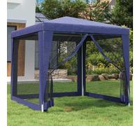 The Living Store Tente de réception avec 4 parois latérales en maille bleue 2,5x2,5 m HDPE