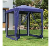 The Living Store Tente de réception avec 4 parois latérales en maille bleue 2x2 m HDPE