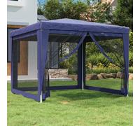 The Living Store Tente de réception avec 4 parois latérales en maille bleue 3x3 m HDPE