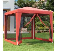 The Living Store Tente de réception avec 4 parois latérales en maille rouge 2,5x2,5 m HDPE