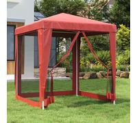 The Living Store Tente de réception avec 4 parois latérales en maille rouge 2x2 m HDPE