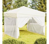 The Living Store Tente de réception pliable avec parois latérales Crème 3x3 m