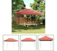 The Living Store Tente de réception Pop-Up pliante rouge terracotta 440x292x315 cm