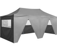 The Living Store Tente de réception professionnelle Pliable avec 4 parois latérales 3×6m Acier Anthracite