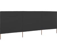 The Living Store Tissu brise-vent en 3 parties 400 x 120 cm Anthracite