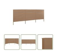 The Living Store Tissu brise-vent en 3 parties 400 x 120 cm Taupe