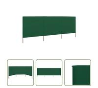 The Living Store Tissu brise-vent en 3 parties 400 x 120 cm Vert