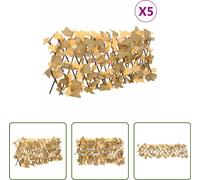 The Living Store Treillis avec feuilles d'érable artificielles 5 pcs. Orange 180x30cm