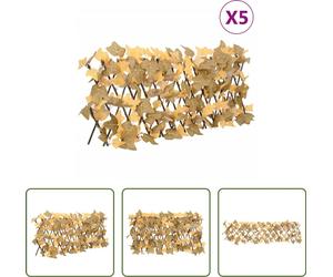 The Living Store Treillis avec feuilles d'érable artificielles 5 pcs. Orange 180x30cm