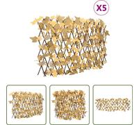 The Living Store Treillis avec feuilles d'érable artificielles 5 pcs. Orange 180x60cm