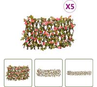 The Living Store Treillis avec lierre artificiel 5 pcs. Extensible 180x20 cm