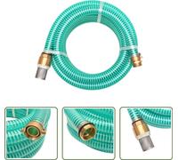 The Living Store Tuyau d'aspiration avec raccords en laiton 15 m 25 mm Vert