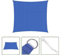 The Living Store Voile d'ombrage 160 g/m² Carré bleu 4x4 m HDPE