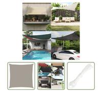 The Living Store – Voile d'ombrage 160 g/m², carré, gris clair, 4 x 4 m, HDPE