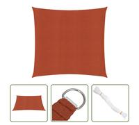 The Living Store Voile d'ombrage 160 g/m² Carrée Rouge terre cuite 3,6 x 3,6 m HDPE