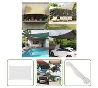 The Living Store Voile d'ombrage Oxford rectangulaire 2,5x5 m blanc