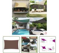 The Living Store Voile d'ombrage Oxford rectangulaire 2,5x5 m brun
