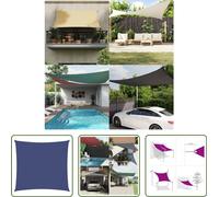 The Living Store Voile d'ombrage Oxford Tissu Carré 4x4 m Bleu