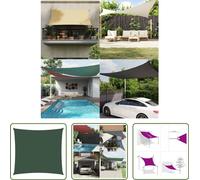The Living Store Voile d'ombrage Oxford Tissu Carré 4x4 m Vert foncé