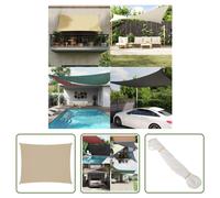 The Living Store Voile d'ombrage Oxford Tissu Rectangulaire 6x8 m Beige