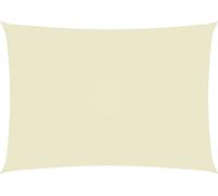 The Living Store Voile d'ombrage Oxford Tissu Rectangulaire 6x8 m Crème