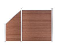 The Living Store WPC Clôture Set 1 Carré + 1 Pente 273x186 cm Marron