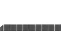 The Living Store Zaunelement Set WPC 1657x(105-186) cm Schwarz