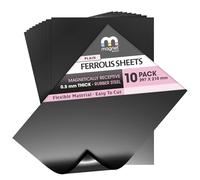 The Magnet Shop® - Feuilles de caoutchouc en acier ferromagnétique de format A4 de 0,5 mm, 10 feuilles de surface magnétique