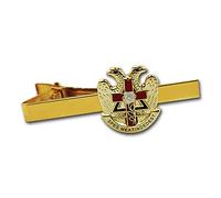 The Masonic Exchange Pince à Cravate en Forme de Croix, Croix écossaise, Or et Rouge, 22 mm de Haut