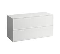 The new classic meuble ss découpe avec deux tiroirs blanc brillant 1175x455x600 - LAUFEN H4060260856311