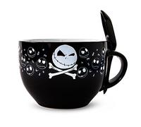 The Nightmare Before Christmas Disney Cross Bones Tasse à soupe en céramique avec cuillère Capacité 700 ml
