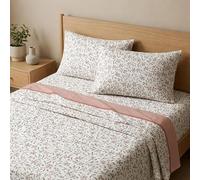 THE ONE HOME Parure de Lit 140x190 Coton 2 Personnes Ensemble Drap 140x190 | Ensemble Drap 140x190 Complet: Drap-Housse, Drap Plat et 2 Taies D'oreiller 50x75 cm, Linge de Lit en Pur Coton