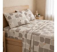 THE ONE HOME Parure Lit 140x200 Coton Drap Plat 2 Personnes | Lot 4 pièces : drap-housse ajustable élastique à 360°, drap plat, 2 taies d'oreiller de 50 x 75 cm, doux