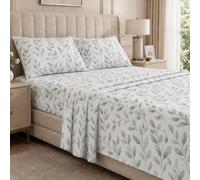 THE ONE HOME Parure Lit 140x200 Coton Drap Plat 2 Personnes | Lot 4 pièces : drap-housse ajustable élastique à 360°, drap plat, 2 taies d'oreiller de 50 x 75 cm, doux