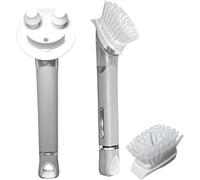 The Original Smiling Sponge Handle Distributeur de Savon pour Scrub Daddy Sponge et Smilyeez Dishwand (Combo Blanc et Blanc/Gris)