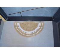 THE PIKKU INTERNATIONAL : Lot de 2 Tapis en Jute tressés à la Main en Demi-Cercle d'aspect Rustique pour entrée, Salon, 45 x 90 cm (Semicirculaire)