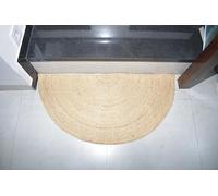 THE PIKKU INTERNATIONAL : Lot de 2 Tapis en Jute tressés à la Main en Demi-Cercle d'aspect Rustique pour entrée, Salon, 30 x 60 cm