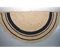 THE PIKKU INTERNATIONAL : Lot de 2 Tapis en Jute tressés à la Main en Demi-Cercle d'aspect Rustique pour entrée, Salon, 114,3 x 228,6 cm