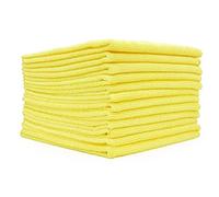The Rag Company Lot de 12 chiffons tous-usages en éponge microfibre, qualité commerciale, ultra absorbants, ni peluches ni traces, pour cuisine/salle de bain/bureau, 300 g/m², 40,6 x 40,6 cm, jaune