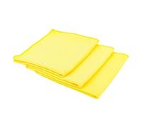 The Rag Company Lot de 3 serviettes en microfibre à tissage gaufré Jaune 370 g/m² pour fenêtre/verre et séchage - Sans peluches, sans traces