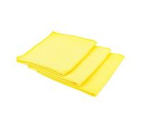 The Rag Company Lot de 3 serviettes en microfibre à tissage gaufré Jaune 370 g/m² pour fenêtre/verre et séchage - Sans peluches, sans traces
