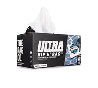 The Rag Company Ultra Rip N' Rag XL Lot de 50 Serviettes réutilisables en Microfibre à Tissage perlé pour revêtements, Verre, détails, Maison, Camping-Car et Plus Encore - Mélange 70/30 de qualité