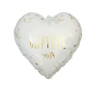 THE REPLICANT Ballon Métallique Cœur pour Baptême/Diamètre 35 cm