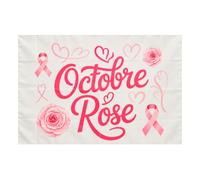 THE REPLICANT Banderole Décorative Octobre Rose 80x120 cm/Support de Sensibilisation au Cancer du Sein/Impression Haute Qualité pour Associations et Entreprises